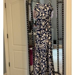 House of Harlow 1960 Navy and White Maxi Dress